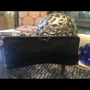 Whiting & Davis Black Alu Mesh Clutch NWOT!!